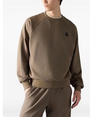 Moose Knuckles Yul Logo-Patch Raglan-Sleeve Sweatshirt - Brown