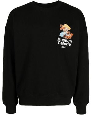 Musium Div. Logo-Print Cotton Sweatshirt - Black