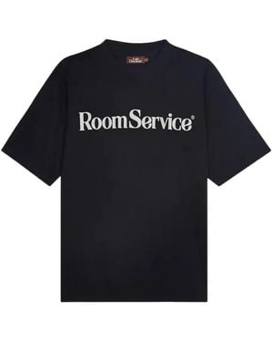 Late Checkout Room Service-Print Cotton T-Shirt - Black
