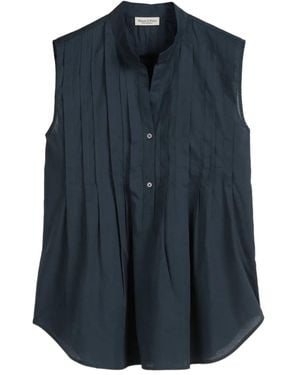 Marc O' Polo Pleated Sleeveless Blouse - Blue