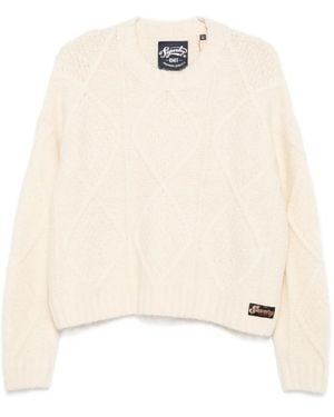 Superdry Diamond-knit Sweater - ナチュラル