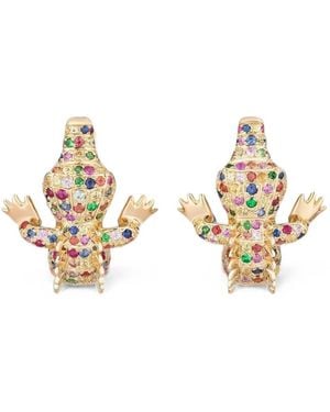 Goshwara Sapphire And Onyx Crocodile Earrings - Metallic