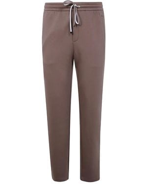 Emporio Armani Logo-Patch Drawstring Track Trousers - Brown