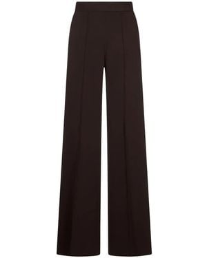 Agnona Pressed-Crease Wide-Leg Trousers - Brown