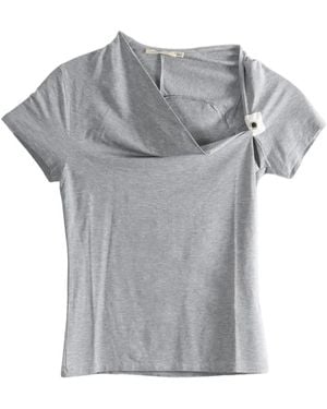 Paloma Wool Mire Draped-Neck T-Shirt - Gray
