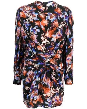 IRO Merera Abstract-Print Dress - Blue