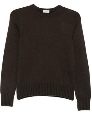Agnona Crew-Neck Ribbed-Trim Sweater - Black