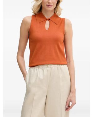 Sisley Top Mit Schlüssellochausschnitt - Orange