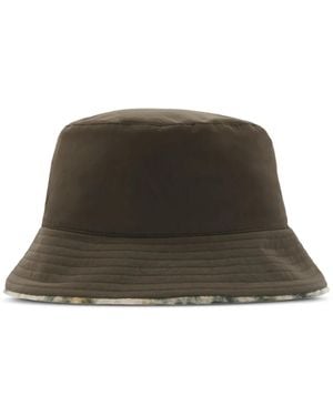 Burberry Reversible Check Fleece Bucket Hat - Natural