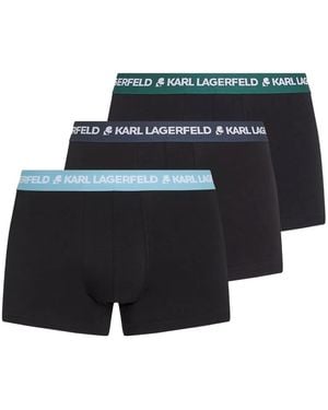 Karl Lagerfeld Set 3 Boxer Con Banda Logata - Nero