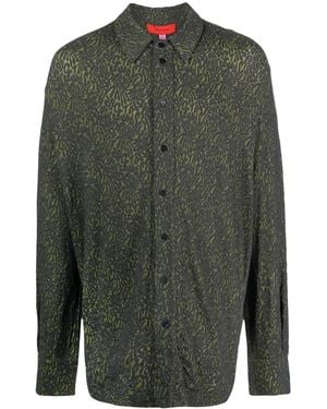 Eckhaus Latta Camisa Skrunk Con Motivo En Jacquard - Verde