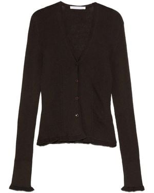 Cecilie Bahnsen ラッフルカフス カーディガン - ブラック