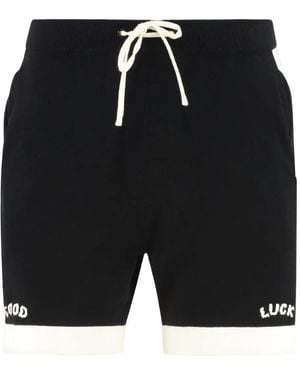 Mr. Saturday Side-Slit Knitted Shorts - Black