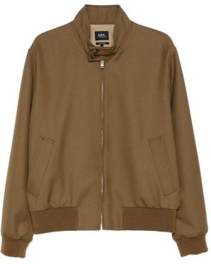 A.P.C. Zip-Up Bomber Jacket - Brown