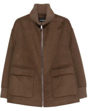 Lou Andrea Gerippte Jacke Mit Klappentasche - Braun