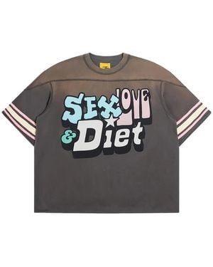 DIET STARTS MONDAY Faded Graphic-Print T-Shirt - Black