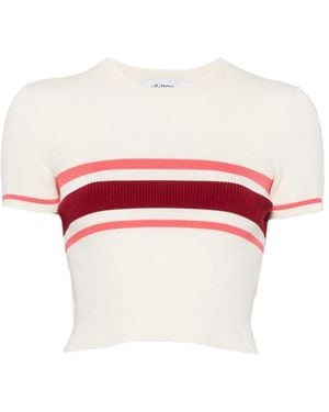 Self-Portrait ストライプ Tシャツ - レッド
