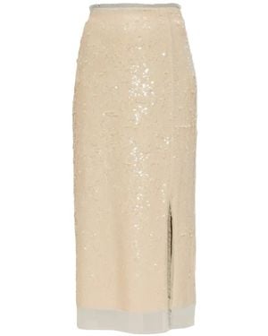 Rag & Bone Sequin-Embellished Frayed Skirt - White
