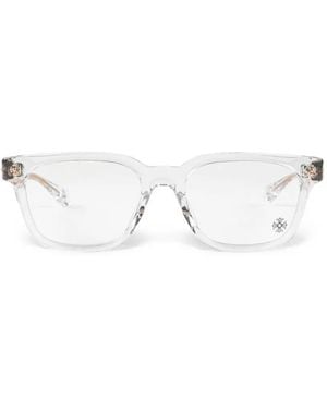 Chrome Hearts Rectangular-Frame Glasses - White