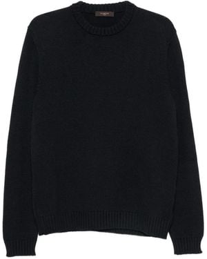 Zanone Gerippter Strickpullover - Schwarz