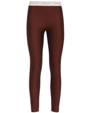 Just Cavalli Logo-Waistband Leggings - Purple