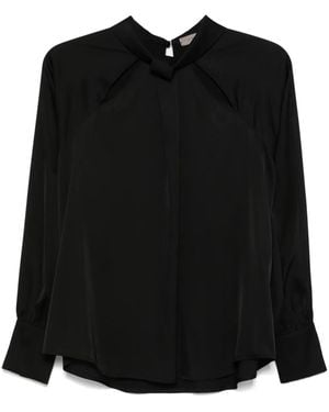 D.exterior Satin Blouse - Black