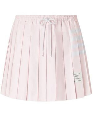 Thom Browne 4-Bar Drawstring Pleated Mini Skirt - Pink