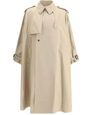 Saint Laurent Cape Trench Coat - Natural