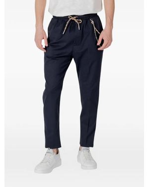 Gianni Lupo Chain-Detail Drawstring Pants - Blue