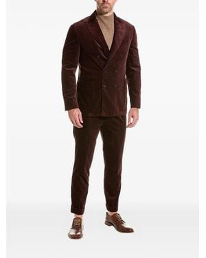 Brunello Cucinelli Corduroy Double-Breasted Suit - Brown