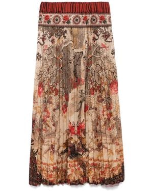 Pierre Louis Mascia Ceto Pleated Skirt - Brown