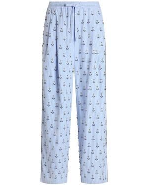 Dolce & Gabbana Vanity Trousers With Embroidery - Blue