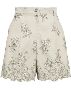 Giambattista Valli フローラル ハイウエスト ショートパンツ - ナチュラル