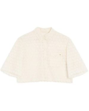 Valentino Garavani Micro Cotton Fleurs A Jour Shirt - White