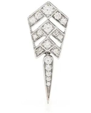 Statement Paris Stairway Arrow Diamond Drop Earring - White
