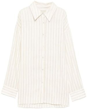 Bambah Pinstripe Linen Shirt - Weiß