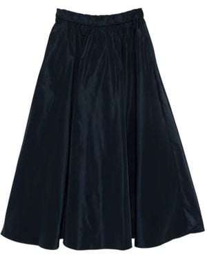 Aspesi Midi-Rok Met Elastische Tailleband - Blauw