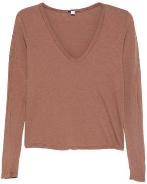 James Perse V-Neck Top - Brown