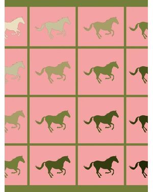 Neightiv Large Galloping Hoofbeats Silk Scarf - Pink