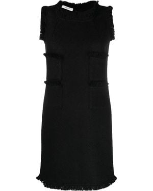 Charlott Fringe-Trim Knitted Mid Dress - Black