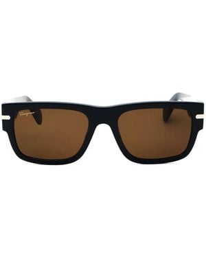 Ferragamo Rectangle-Frame Sunglasses - Blue