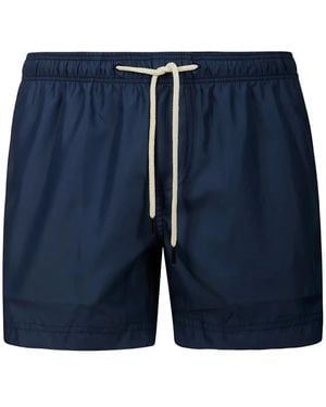 Peninsula Patterned-Pocket Swim Shorts - Blue