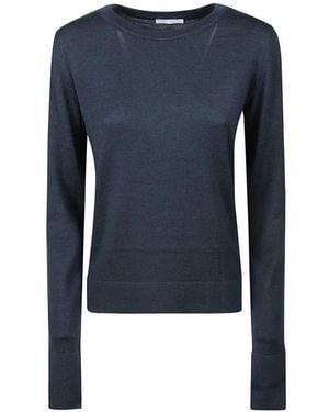 Patrizia Pepe Fine-Knit Wool Sweater - Blue