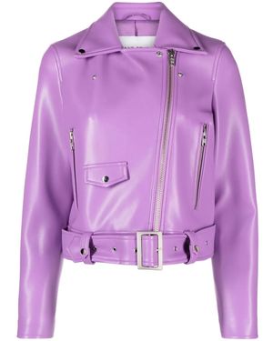 Stand Studio Esmeralda Faux-Leather Biker Jacket - Purple