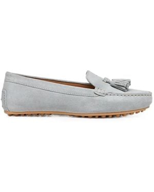 Geox Kalistena Tassel-Detail Suede Loafers - White