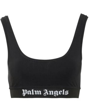 Palm Angels Top Met Logoprint - Zwart
