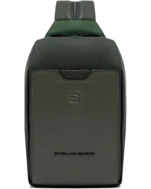 Piquadro Leather Backpack - Green
