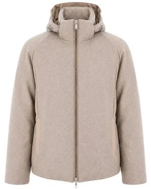 Paul & Shark Cashmere Hooded Jacket - Natural