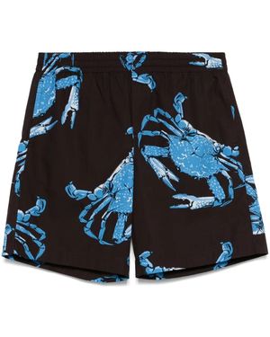 MSGM Graphic-Print Shorts - Blue