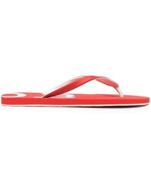 Orlebar Brown Haston Logo Flat Flip-Flops - Red